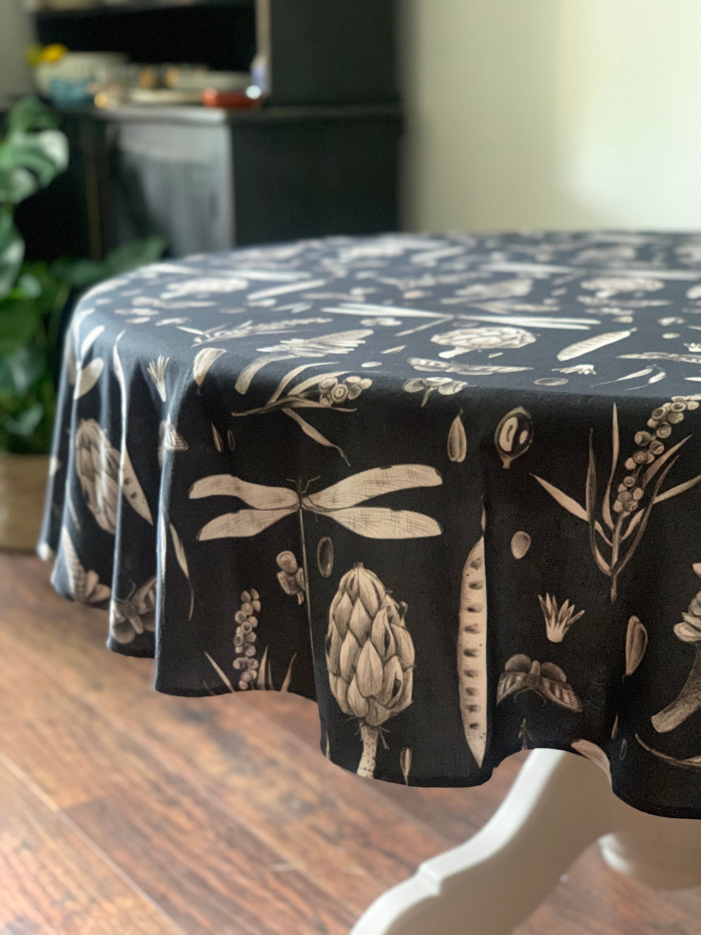 Round Tablecloth, 100% Cotton, Printed | Seeds Carbon