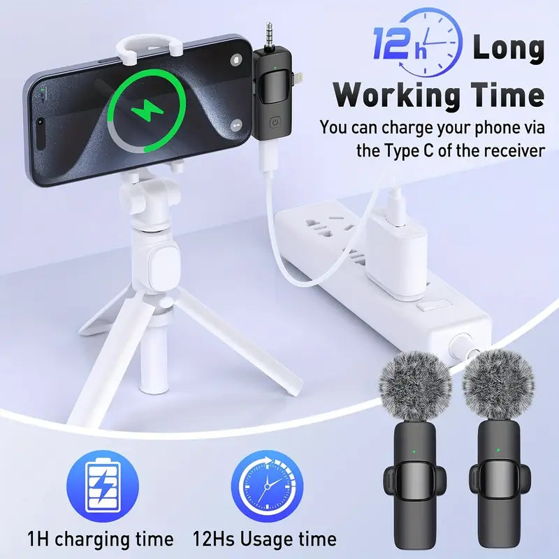 Professional Wireless Lavalier Microphone – Omnidirectional Clip-On