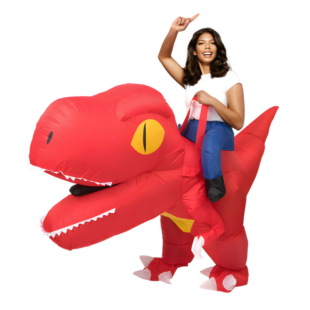 Adult Giant Head Ride-on Dinosaur Inflatable Costume Halloween Cosplay