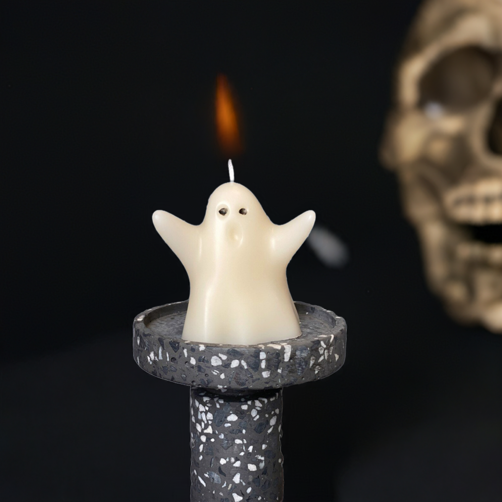 Handmade Ghost Candle for Halloween Décor & Spooky Gifts