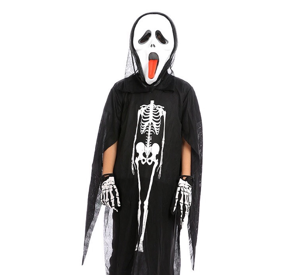 Halloween Skeleton Ghost Clothes & Gloves & Masks Sets